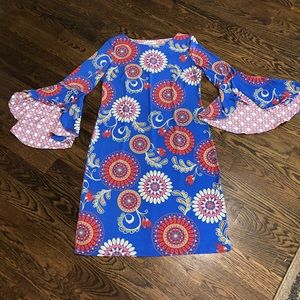 Floral Blue and Pink Women's Dress